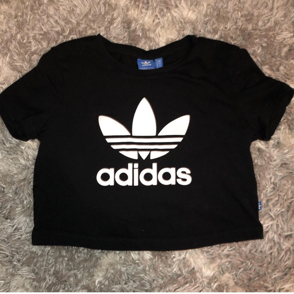 Adidas black crop top